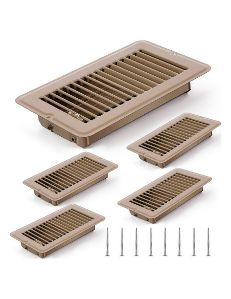 Cubierta de Ventilación de Piso Metalica Tandefio 4 Pcs 10x20 cm