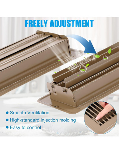 Cubierta de Ventilación de Piso Metalica Tandefio 4 Pcs 10x20 cm