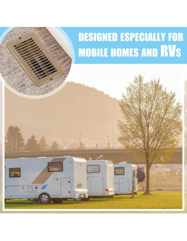 Cubierta de Ventilación de Piso Metalica Tandefio 4 Pcs 10x20 cm