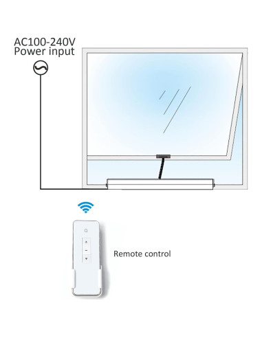 Motor Actuador Eléctrico Olideauto para Ventanas 40kg Ajustable