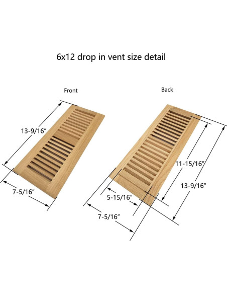 Rejilla de Ventilación de Suelo Homewell 15x30 cm Roble Blanco