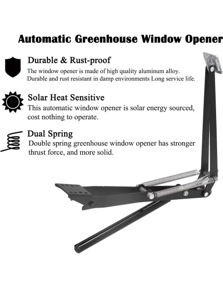 Abridor de Ventana Automático Solar PATIOHZ Doble Resorte 0.44kg