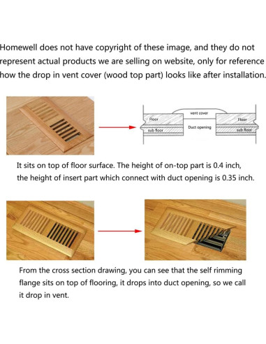 Rejilla de Ventilación de Suelo Homewell 15x30 cm Roble Blanco