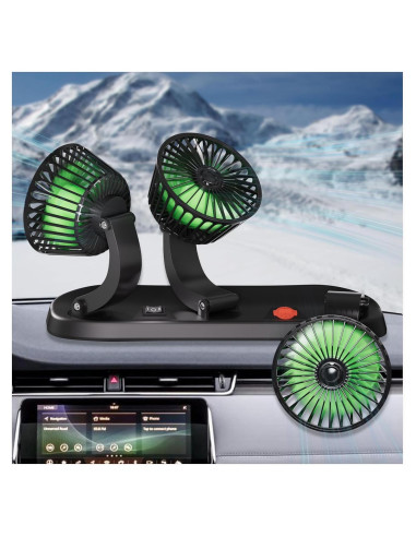 Ventilador de Coche USB Moqidong 3 Cabezas 360 Silencioso