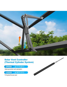 Abridor Automático de Ventanas para Invernaderos Upstartech 0.44 kg 2