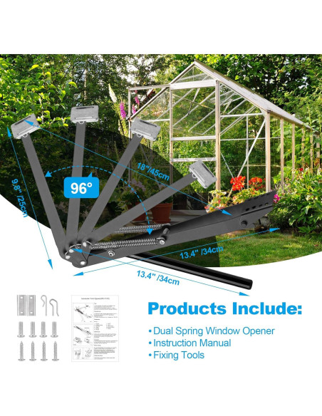 Abridor Automático de Ventanas para Invernaderos Upstartech 0.44 kg