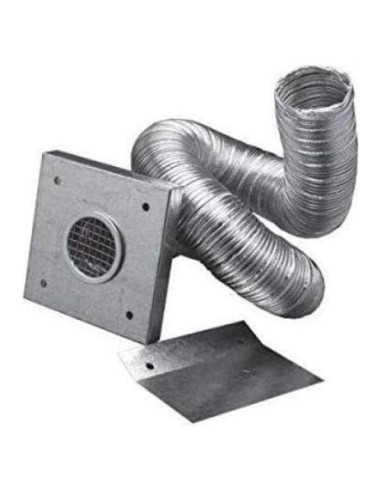 Kit de Tubo Flexible de Aire Fresco 2" Aluminio 3.05m Estufa Pellets