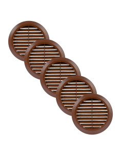 Rejillas de Ventilación Redondas 10.16 cm Marrón - Paquete de 5