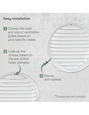 Rejilla de Ventilación Redonda 6" Vent Systems - Paquete de 2 - Blanco