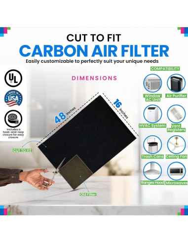 Filtro de Carbono Activado Bagean 121.9 x 40.6 cm - Paquete de 2