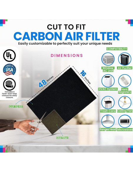 Filtro de Carbono Activado Bagean 121.9 x 40.6 cm - Paquete de 2