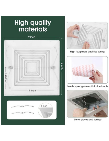 Cubierta de Ventilador de Extractor TIHCXNY 9x9 cm 3 Piezas