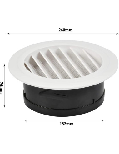 Rejilla de Ventilación Redonda FOCCTS 20.32 cm ABS Blanca