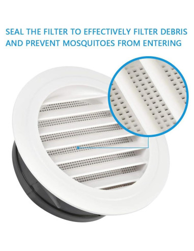 Rejilla de Ventilación Redonda FOCCTS 20.32 cm ABS Blanca