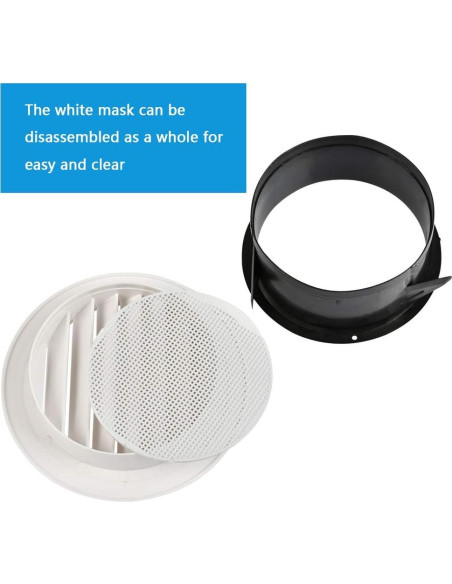 Rejilla de Ventilación Redonda FOCCTS 20.32 cm ABS Blanca