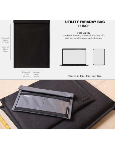 Bolsa Faraday SLNT Utility para Laptop 15" Nylon Impermeable