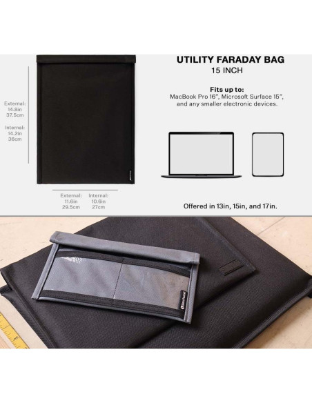 Bolsa Faraday SLNT Utility para Laptop 15" Nylon Impermeable