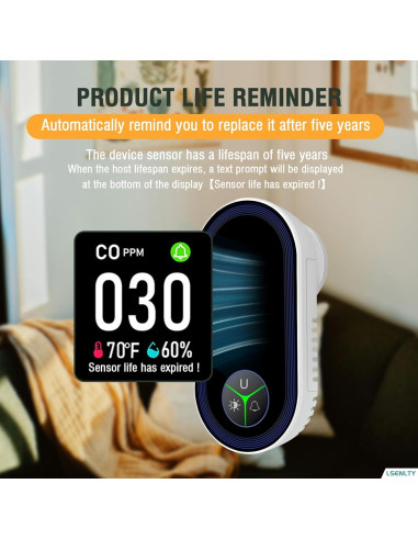 Detector de Monóxido de Carbono Enchufable LSENLTY 2 Piezas