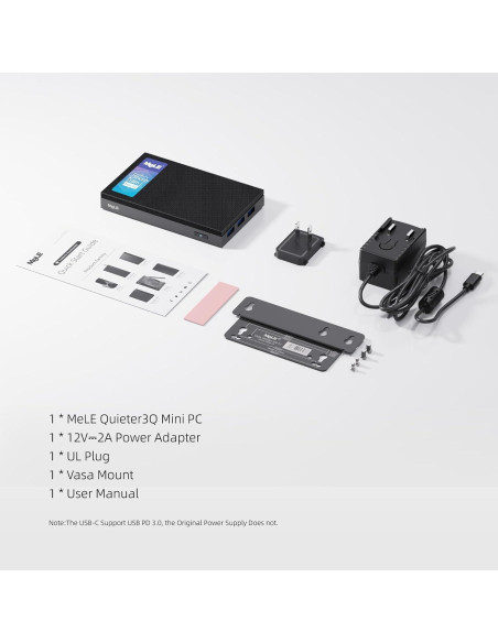 MeLE PC Mini Quieter3Q N5105 8GB 256GB Sin Ventilador