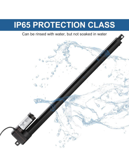 Actuador Lineal 12V JQDML 1000mm 3000N IP65 con Soportes