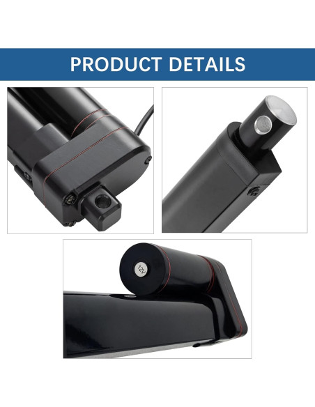 Actuador Lineal 12V JQDML 1000mm 3000N IP65 con Soportes