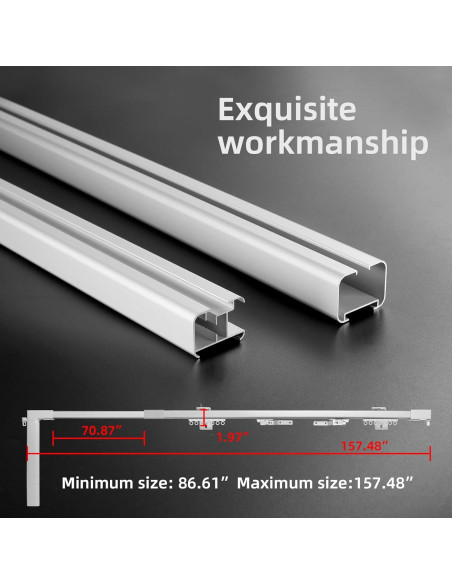 Cortinas Motorizadas ZSTARR 220-400 cm Control Remoto Blanco