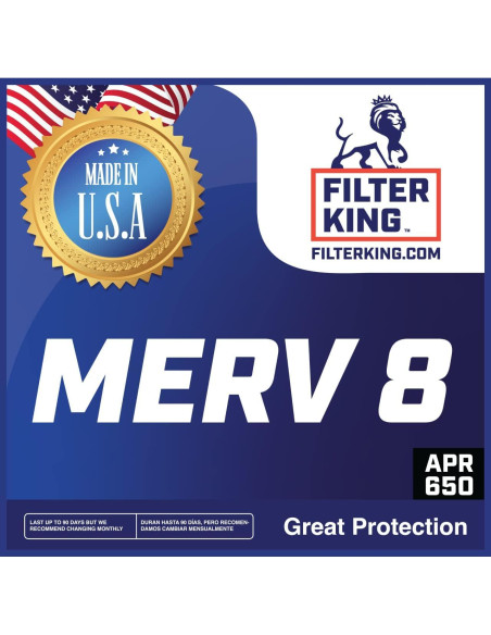 Filtros de Aire Filter King MERV 8 19.75x21x2.54 cm Paquete de 4