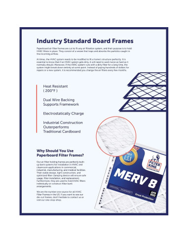 Filtros de Aire Filter King MERV 8 19.75x21x2.54 cm Paquete de 4