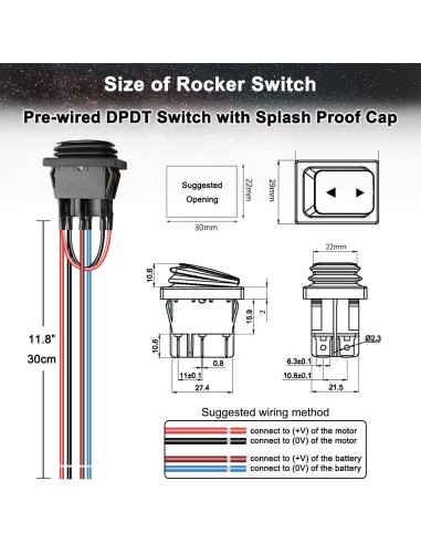 Actuador Lineal Micro UYGALAXY 12V 188N 100mm con Interruptor