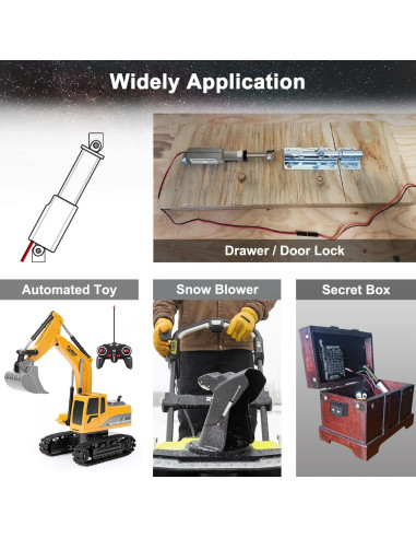 Actuador Lineal Micro UYGALAXY 12V 188N 100mm con Interruptor