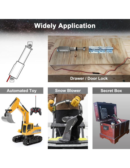 Actuador Lineal Micro UYGALAXY 12V 188N 100mm con Interruptor
