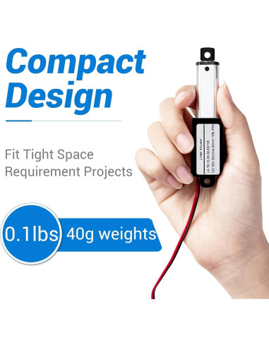 Actuador Lineal Micro Eléctrico 12V 3.05 cm 64N Impermeable