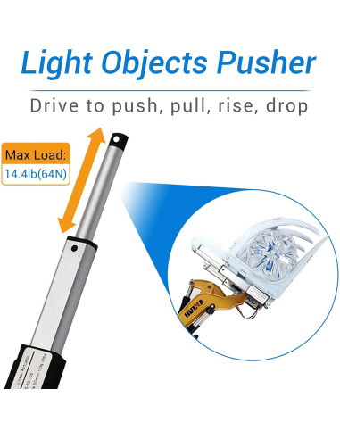 Actuador Lineal Micro Eléctrico 12V 3.05 cm 64N Impermeable