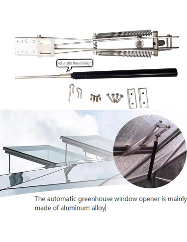 Abridor automático de ventilación de invernadero Priaolker 39x9.5cm