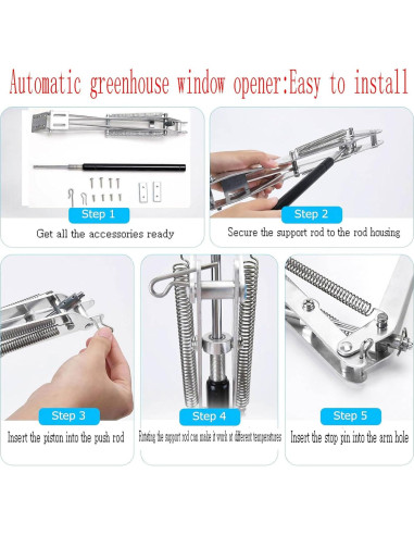 Abridor automático de ventilación de invernadero Priaolker 39x9.5cm