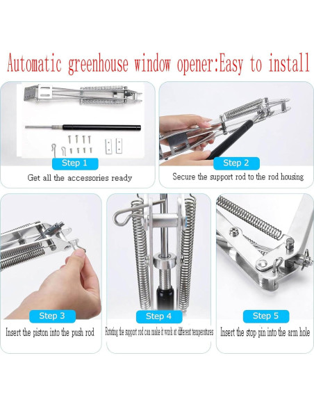 Abridor automático de ventilación de invernadero Priaolker 39x9.5cm