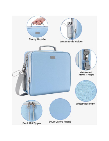 Carpeta con cremallera Mesilee 3 anillas 700 hojas Azul