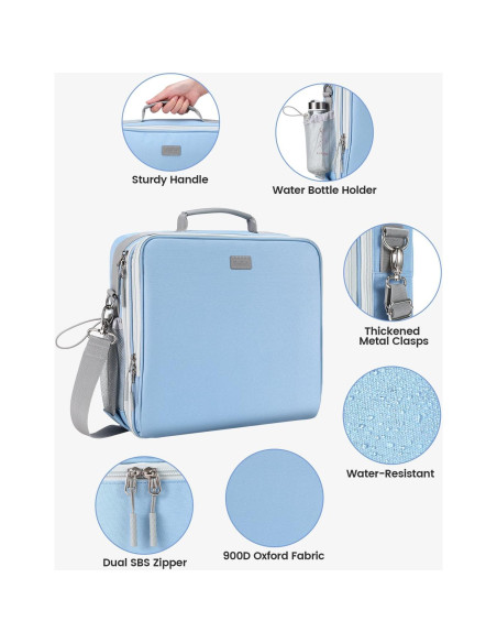 Carpeta con cremallera Mesilee 3 anillas 700 hojas Azul