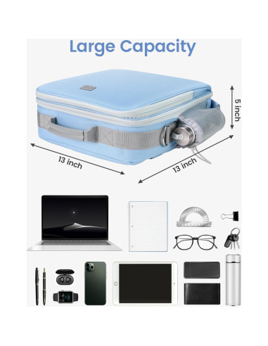 Carpeta con cremallera Mesilee 3 anillas 700 hojas Azul