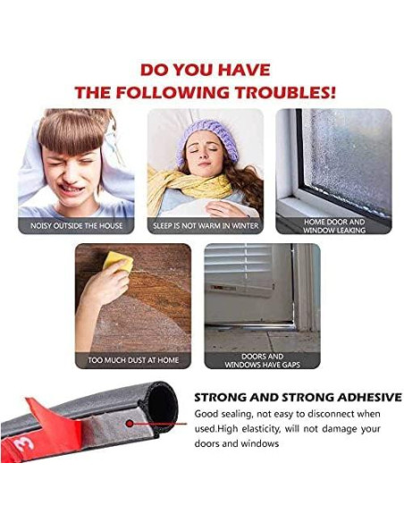 Sellador de Burletes CloudBuyer 6m Autoadhesivo Negro