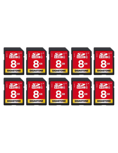 Tarjetas SD Gigastone 8GB UHS-I U1 Clase 10 Paquete 10 Unidades