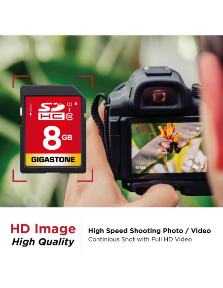Tarjetas SD Gigastone 8GB UHS-I U1 Clase 10 Paquete 10 Unidades