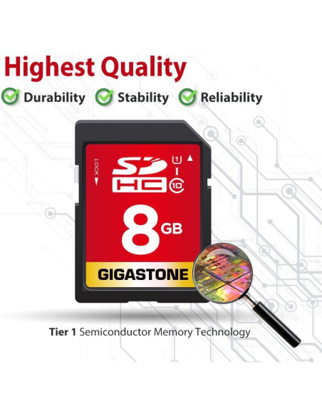 Tarjetas SD Gigastone 8GB UHS-I U1 Clase 10 Paquete 10 Unidades