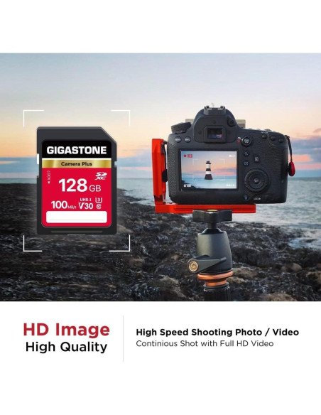 GIGASTONE 128GB 2-Pack Tarjetas SDXC UHS-I U3 Clase 10