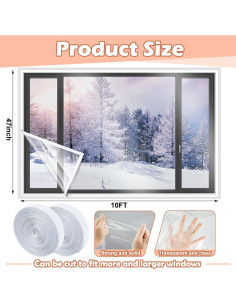 Kit Aislamiento Ventana 120x300 cm Beeveer Película Reutilizable 2