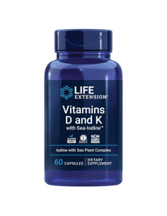 Vitaminas D3 y K1 K2 Life Extension 60 Cápsulas Salud Inmune