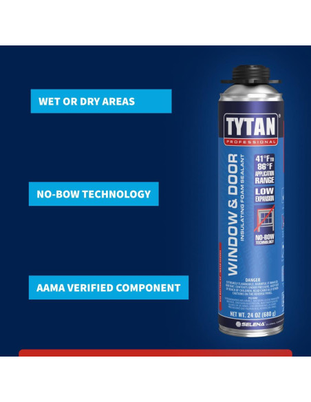 Espuma Selladora Aislante Tytan 24 oz para Ventanas y Puertas
