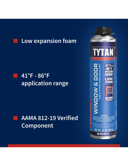 Espuma Selladora Aislante Tytan 24 oz para Ventanas y Puertas