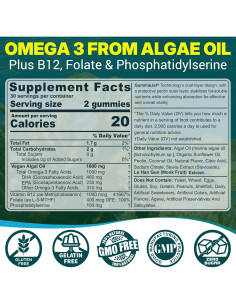 Suplemento Omega 3 Vegano NEVISS 60 Gomitas Sin Azúcar 2