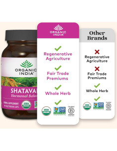 Cápsulas de Shatavari Organic India - 90 Unidades Veganas 2
